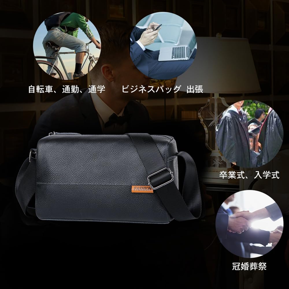 Whatna Natural Cowhide Leather Bag for Crossbody Chest Genuine Small Business Fits iPad Perfect for and Cycling One-Shoulder Men, Bag, Bag, Leather,