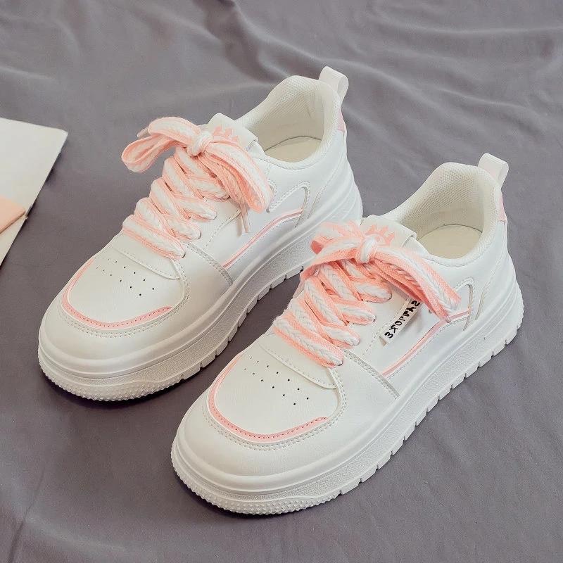 Designer Damen Board Schuhe Outdoor Freizeit Sneaker für Damen PU Leder Plateau Schuhe Tragbar Atmungsaktiv Weiblicher Laufschuh