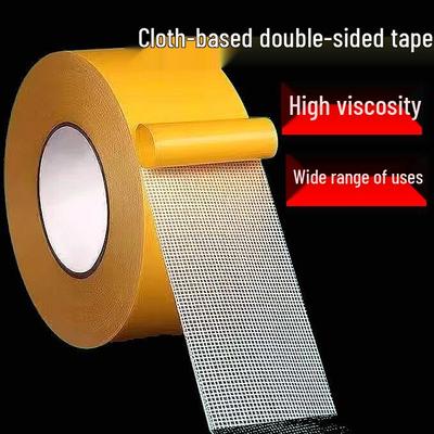 Ruban Adhésif Double Face Jaune à Base de Tissu Haute Viscosité pour Mariages et Expositions