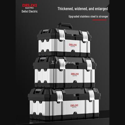 Delixi Tragbare Edelstahl Mehrzweck-Werkzeugkiste - Industrieller & Haushaltsgebrauch