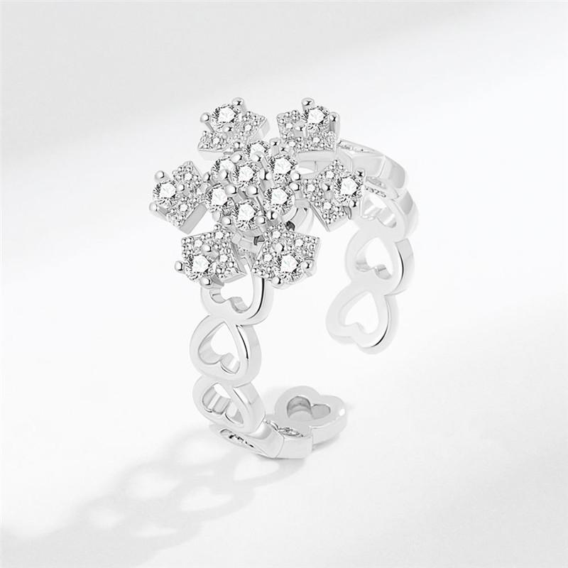 Fidget Spinner Ring Angst für Frauen Kristall Blume Auge Stern Mond Planet Ringe Drehen Anti Stress Verlobung Schmuck