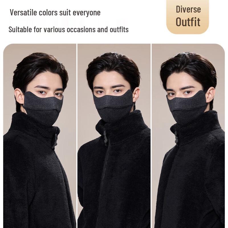 JIUMU Men's Winter Wool & Silk Blend Warm Face Mask