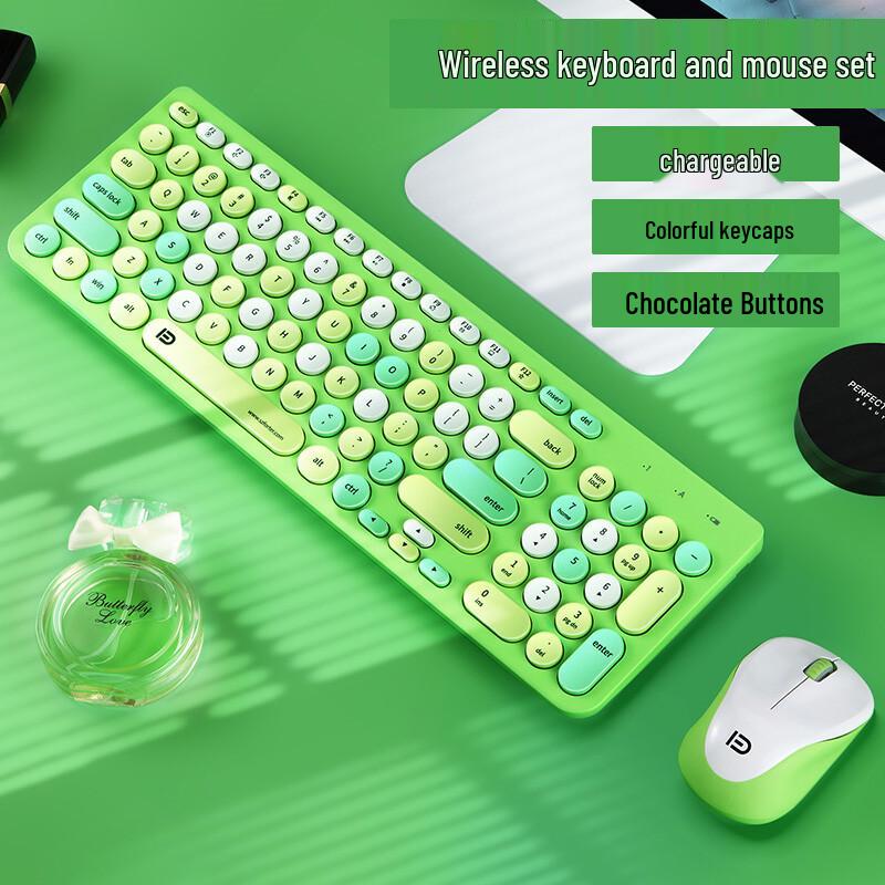 Fude Macaron Wireless Keyboard & Mouse Combo