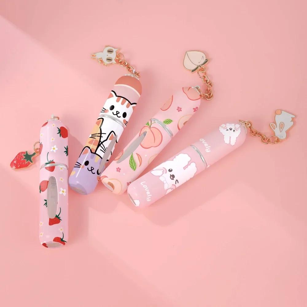 Portable 5ml Refillable Spray Bottle Mini with pendant Refillable Perfume Bottle Flower Pattern Empty Cosmetic Containers