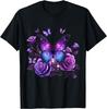Beautiful Butterfly Purple Rose Butterfly Lovers Gifts Women T-Shirt