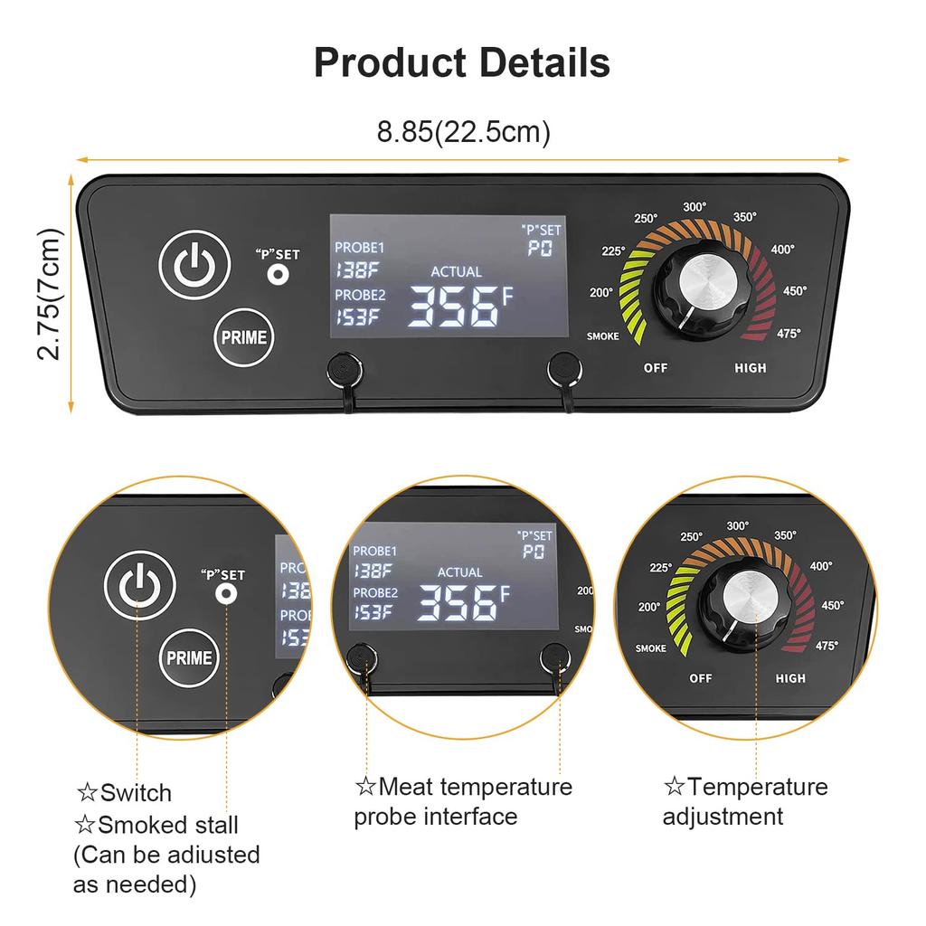 Upgraded Control Board for Pit Boss Wood Pellet Grills, Pit Boss Control Panel Thermometer Controller Replacement Compatible with Pit Boss