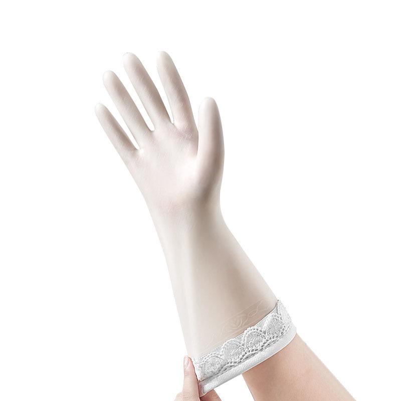 

Хозяйственные перчатки Мытье посуды Кухня Резиновые Прочные Чистка Бытовая работа Стирка одежды ПВХ Водонепроницаемые перчатки M code белый