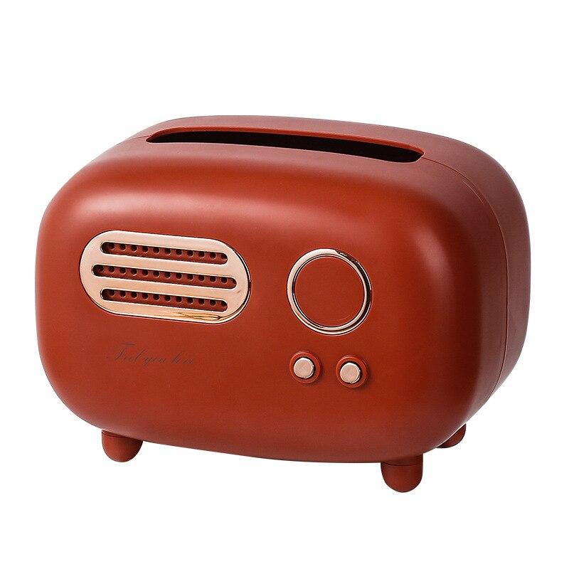 Creative Radio Shape Tissue Box Living Room Luxury Retro Home Restaurant Decoration Paper Box Coffee Table Tissue Case Ornament