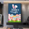 Poster Boho Primavera Coniglietto Felice Pasqua HD art adesivo da parete impermeabile decorazione estetica per casa soggiorno camera da letto bar