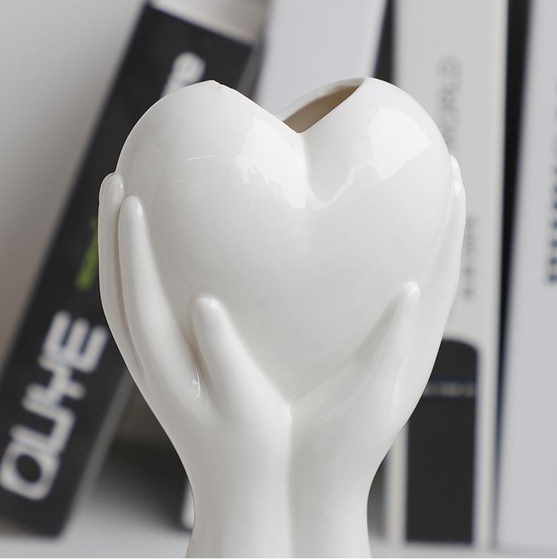 Vaso artistico creativo in ceramica, vaso idroponico, decorazione con fiori secchi, composizione floreale, decorazione per la casa, ornamento artistico da scrivania