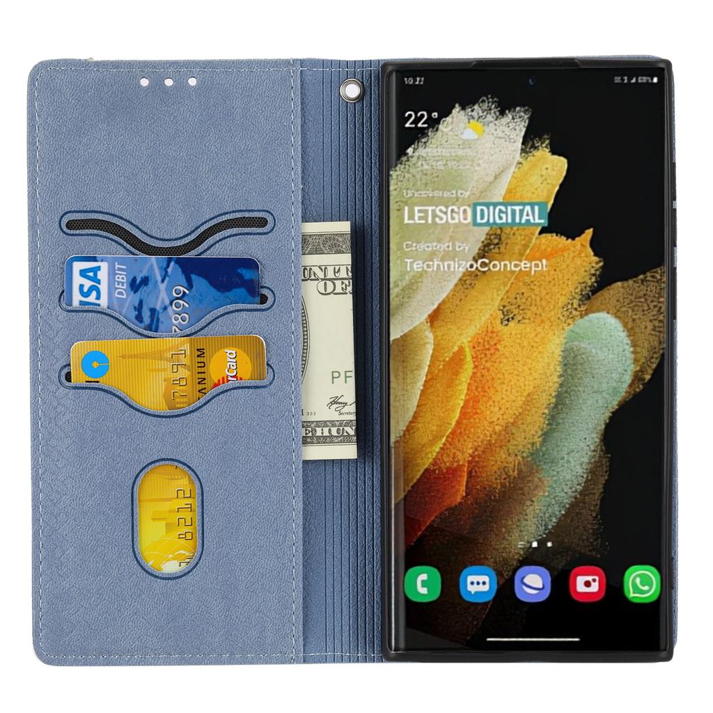 For Samsung Galaxy S25 Ultra Case Woven Texture PU Leather Wallet Phone Cover
