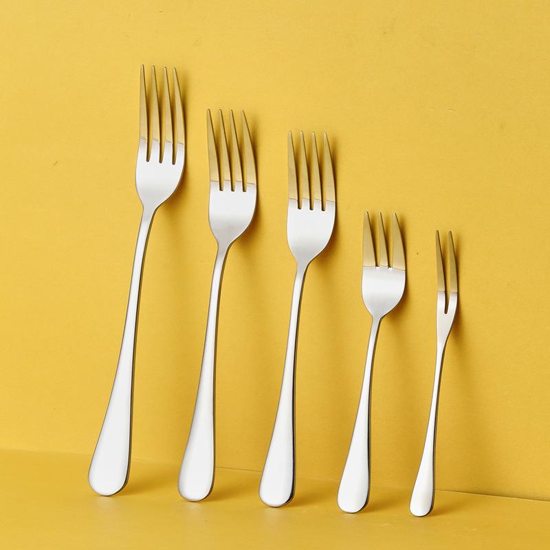 1010 Stainless Steel Long Handle Fork: Ideal for Dining, Cake, Dessert, and Fruit. Customizable with Logo Printing.