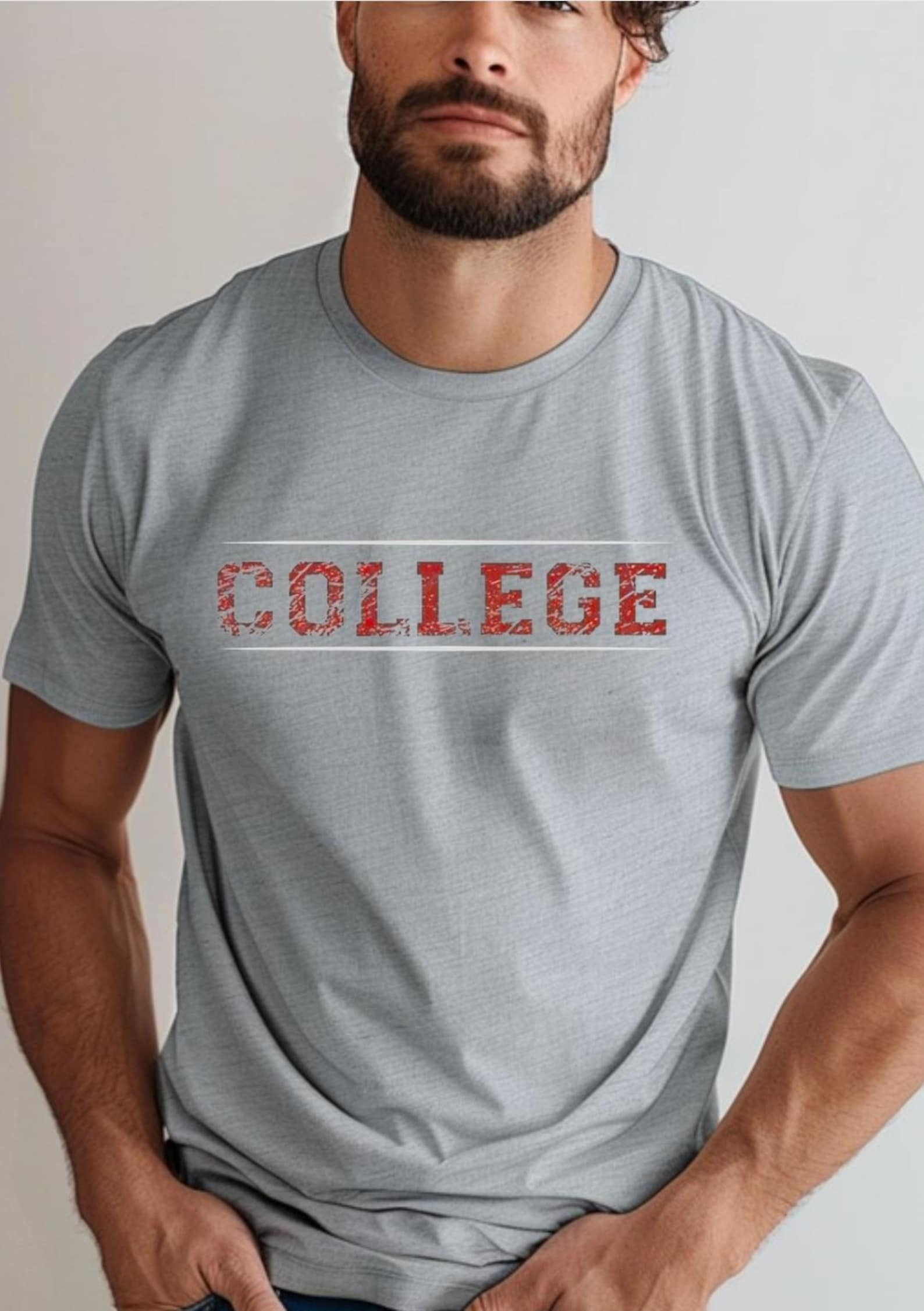 College Distressed T-Shirt | Vintage Collegiate Tee | Retro Campus Graphic Shirt | University Spirit Unisex Tee | Back to School Gift 3XL