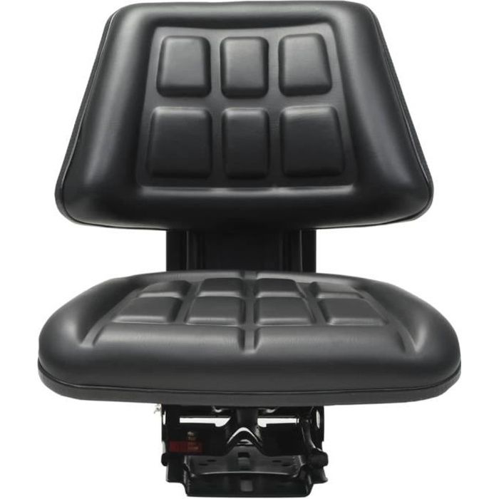 Siège de tracteur - vidaXL - Noir - PVC - Acier - Suspension réglable