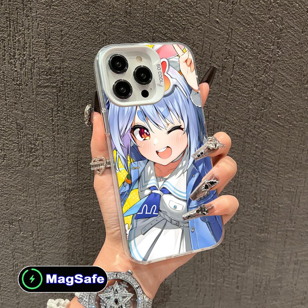 Holo Usada Pekora White Translucent MagSafe Mobile Phone Case for iPhone 17 16 15 14 13 12 11 X XR XS Air Pro Max Plus Cover