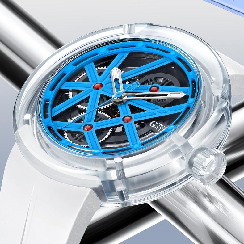 Bonest Gatti Uhr, Glasschale, modische Herren-Mechanische Uhr