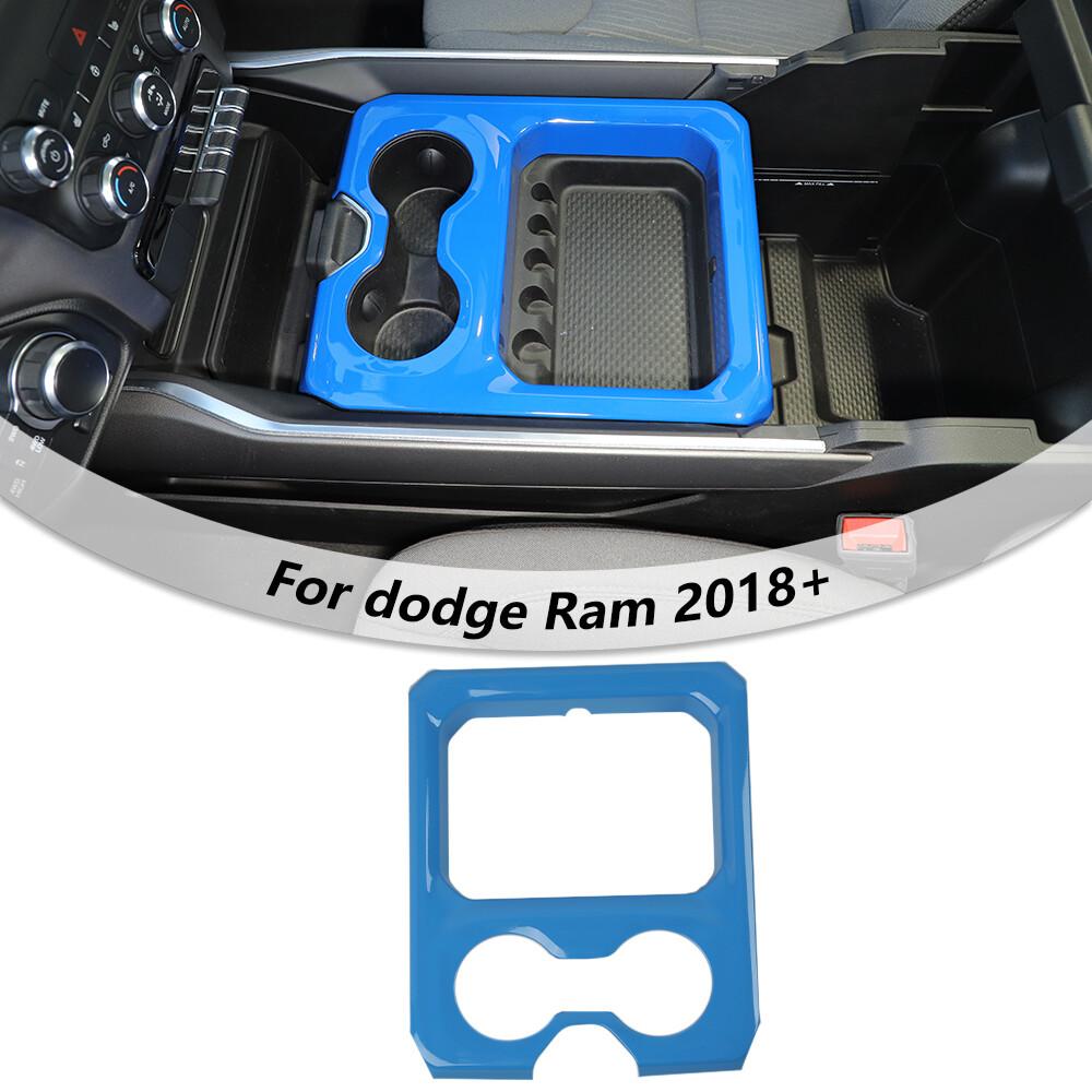 Central Water Cup Holder Panel Cover Trim Frame for Dodge Ram 1500 2018+ Blue