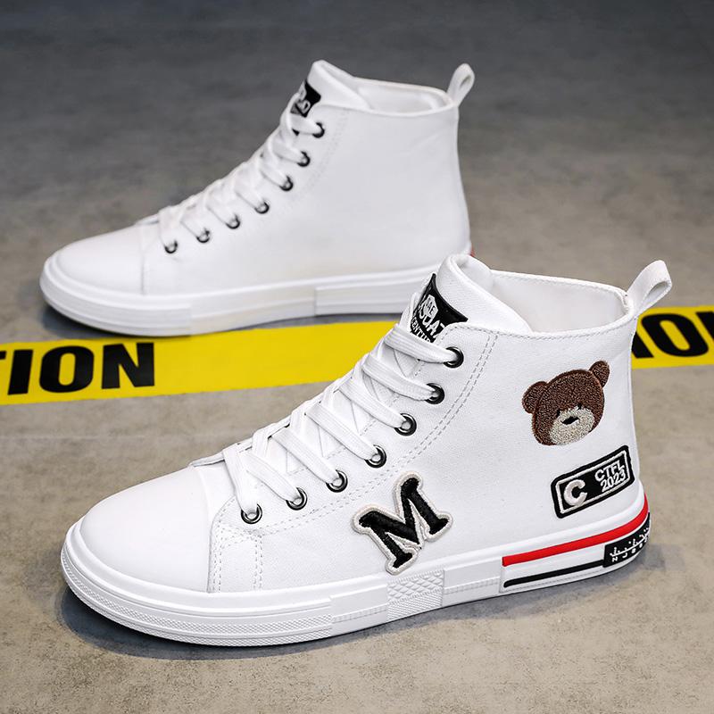 Loafers Sports and Leisure Canvas Skateboard Fabric Male Sneakers Casual Sneaker Mid-top Shoe Soft and Comfortable All-match