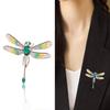 Blucome New Diamond-encrusted Dragonfly Brooch Female European Fashion All-match Alloy Dripping Oil Insect Brooch
