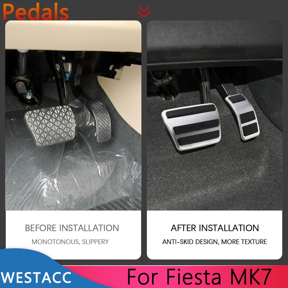 Edelstahl-Autopedale für Ford Fiesta Mk7 2007 2008 2009 2010 2011 2012 Gas-Kraftstoff-Bremskupplungspedal-Abdeckungspad
