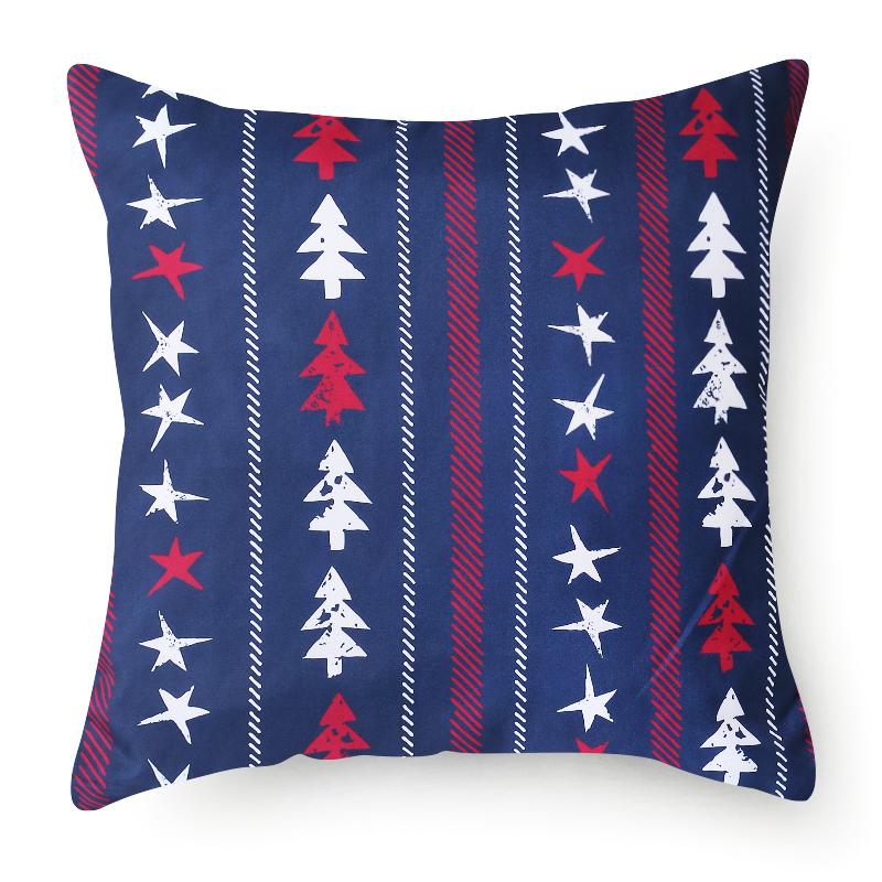 45x45cm Weihnachten Frohe Weihnachten Dekorativer Druck Muster Kissenbezug Zuhause Wohnzimmer Sofa Dekokissenbezug