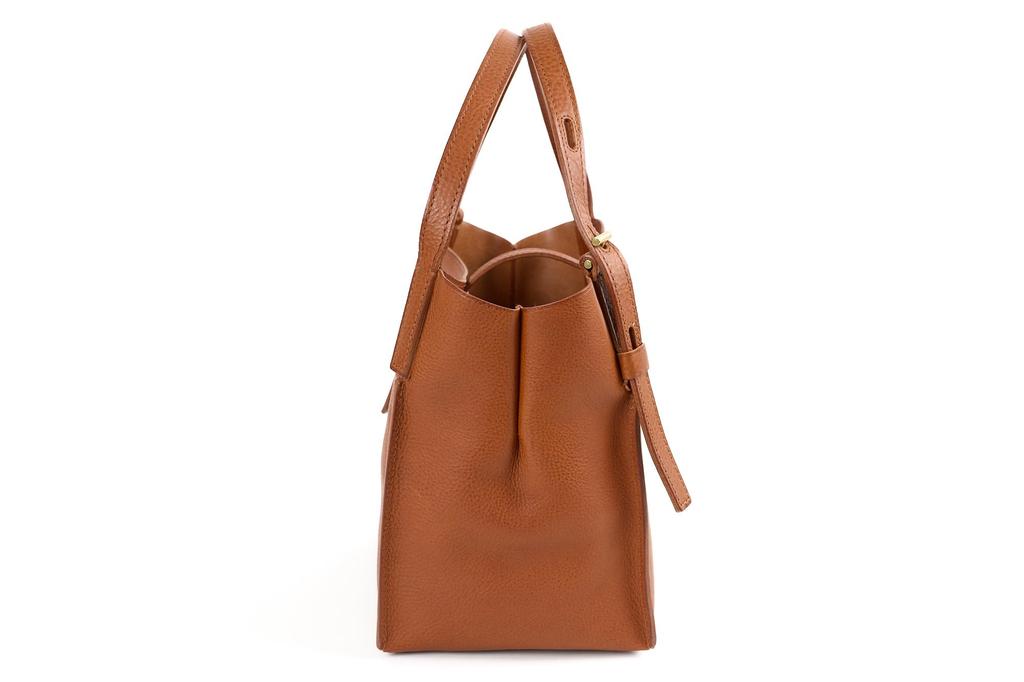 Genten Genuine Leather Tote Women's Bag, Brown, GE-44731-50