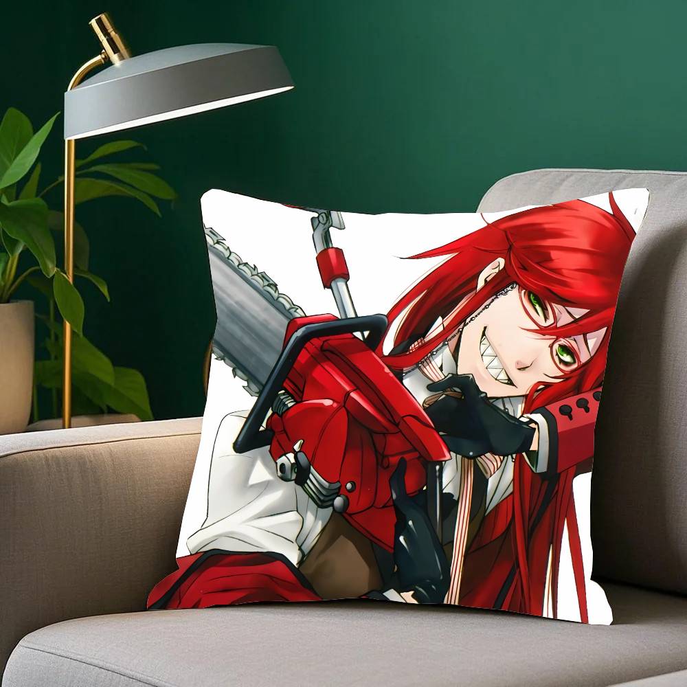 Grell Sutcliff Anime Black B-Butler Pillow Case Home Decor Throw For Sofa Bed Car Room Decor Gift Idea