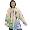 2023 Women's Chinese Print Hooded Mink Velvet Sweater, Loose Knitwear, Plus Size, Autumn/Winter Outerwear