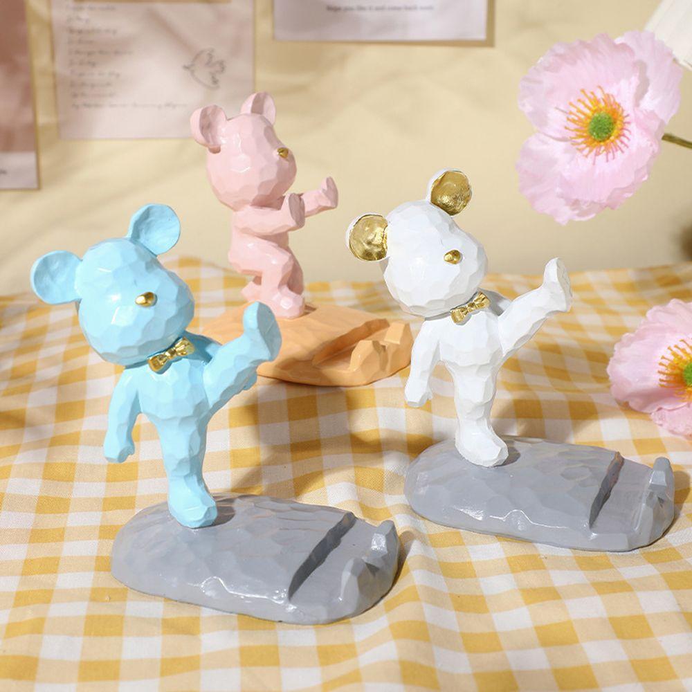Gift Desk Ornaments Home Decoration Mobile Phone Stand Storage Holders Phone Holder Bear Sculpture
