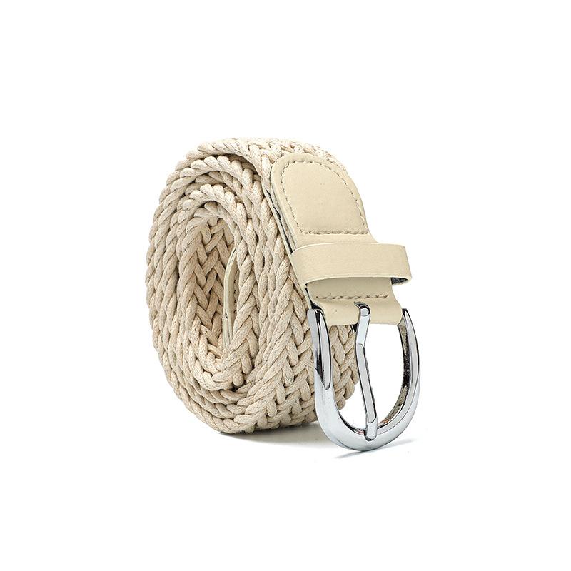 

Ремень из вощеной веревки для женщин, ремень в стиле ретро для джинсов, ремень с пряжкой 105x3.2cm бежевый