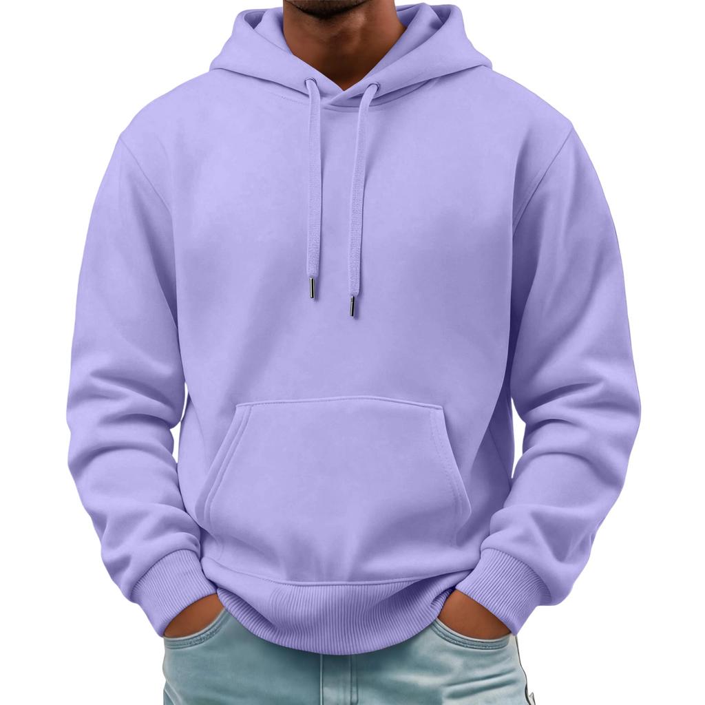 Men's Basic Long Sleeve Hoodie with Pocket