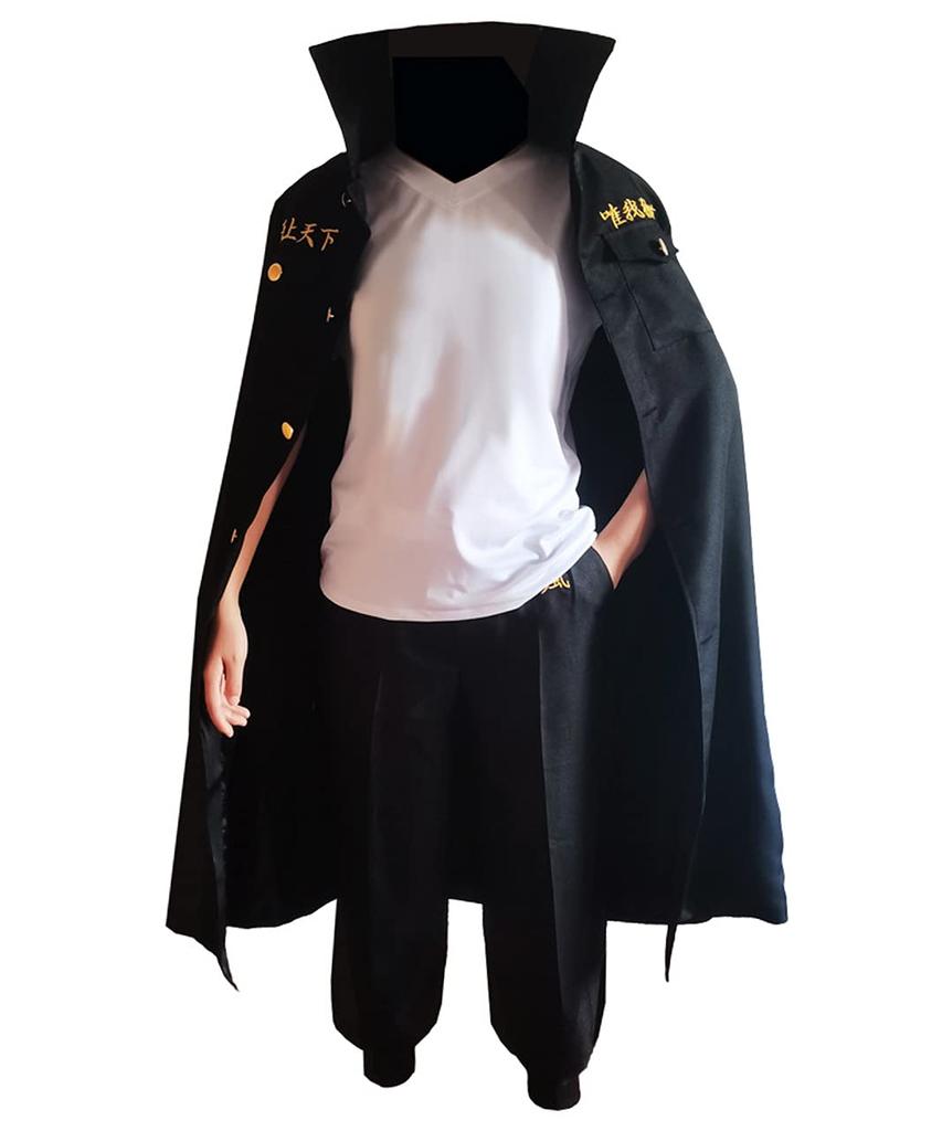 [Milky Time] Tokyo Revengers Mikey Cosplay 5-Piece Set, Uniform, Sano Manjiro, Leader, with Wig (L)