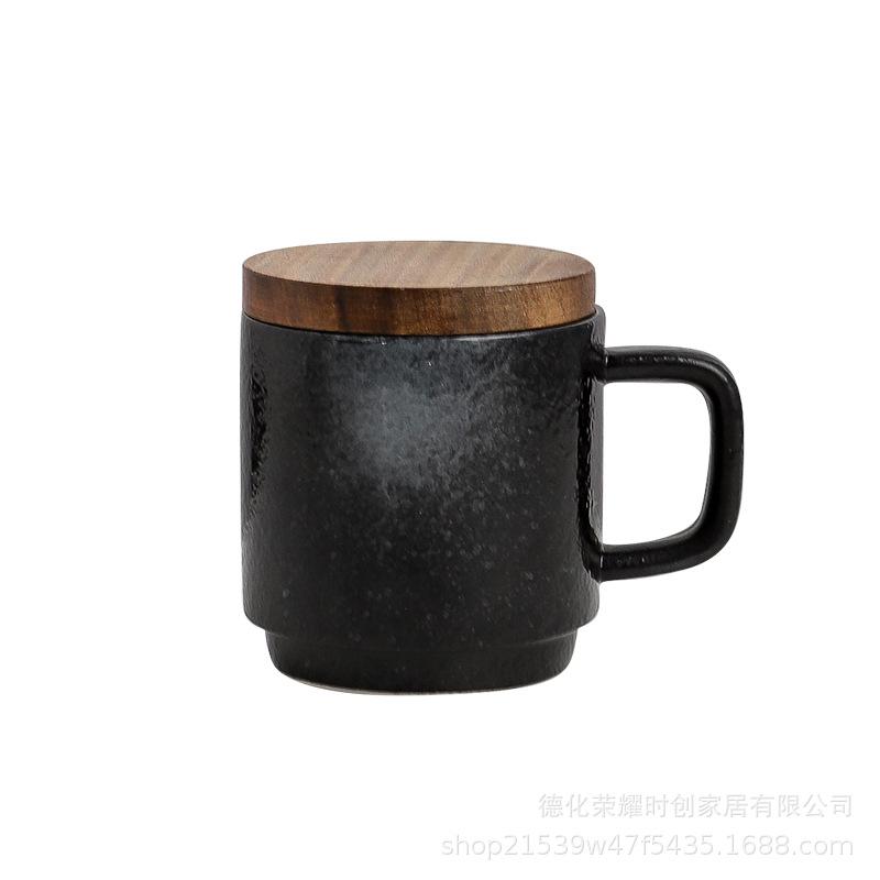 Ins Minimalist Ceramic Mug Water Cup with Lid Office Student Couple Mug European-style Literary Water Mug