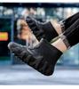 Men's Waterproof PVC Mid-Cut Snow Boots with Thick Non-Slip Sole, Fashionable, Warm, Dual-Purpose Casual Rubber Shoes.