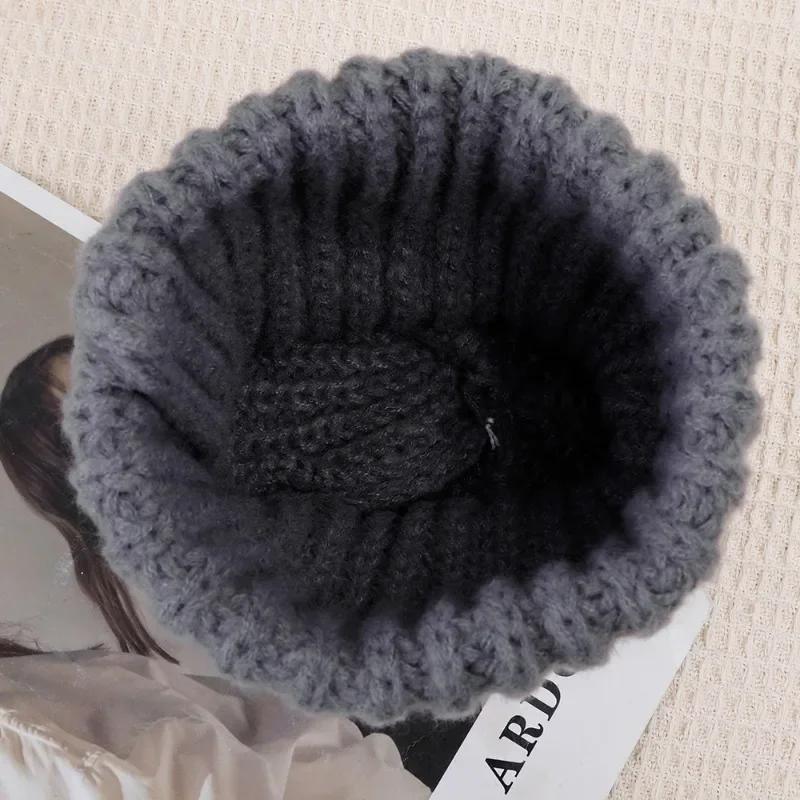 Simple Winter Woolen Knitting Bonnet Solid Colors Fashion Women Warm Cap Ins Versatile Skullcap Autumn Beanies For Lady New Hat