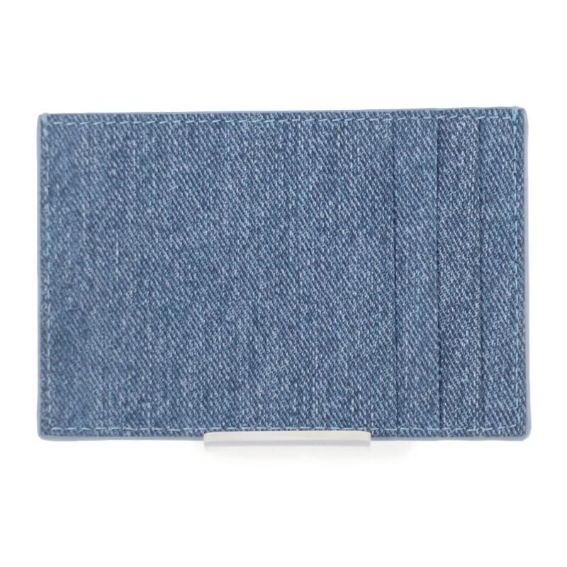 Bottega Veneta 748052V49K14288 Card Case Blue Melange/ice Lambskin Mens