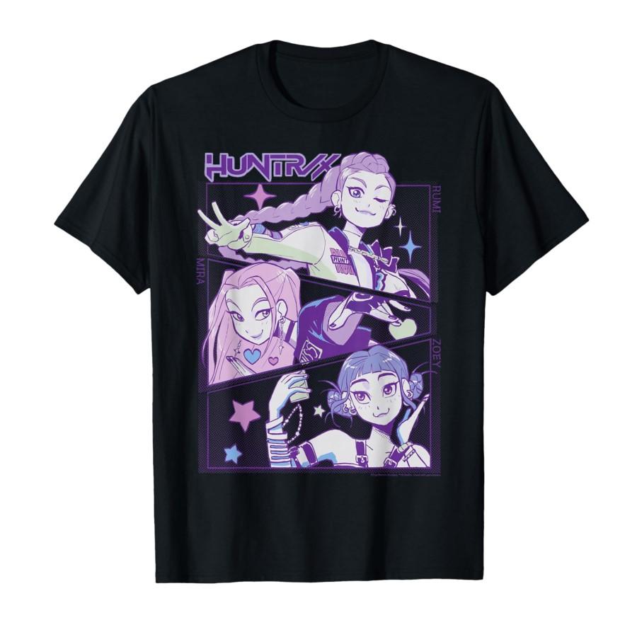 Kpop Dämonenjäger Rumi Mira Zoey Vintage T-Shirt Für Männer Frauen 100% Baumwolle T-Shirts Kurzarm Tops 1027-4