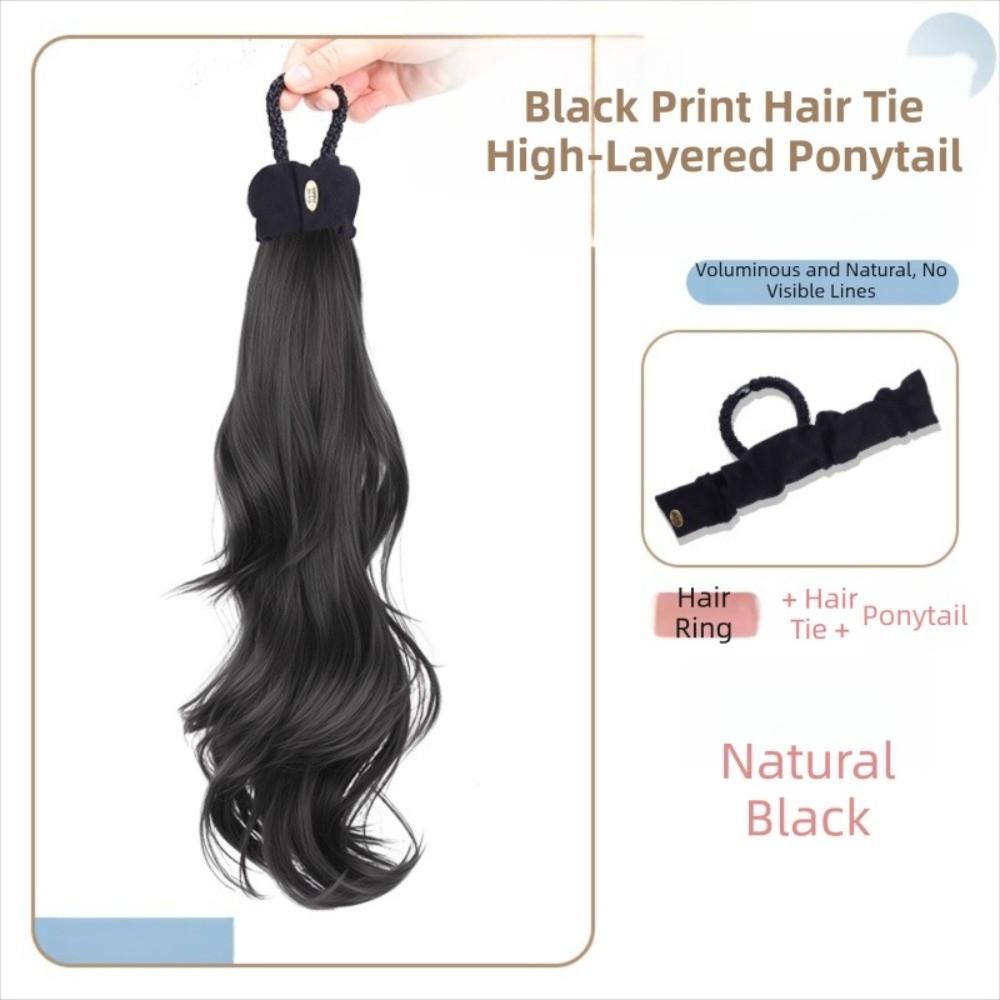 Ponytail Holder Long Wavy Ponytail Hair Fixed Elastic Hair Bands Ponytail  for Kids and Women