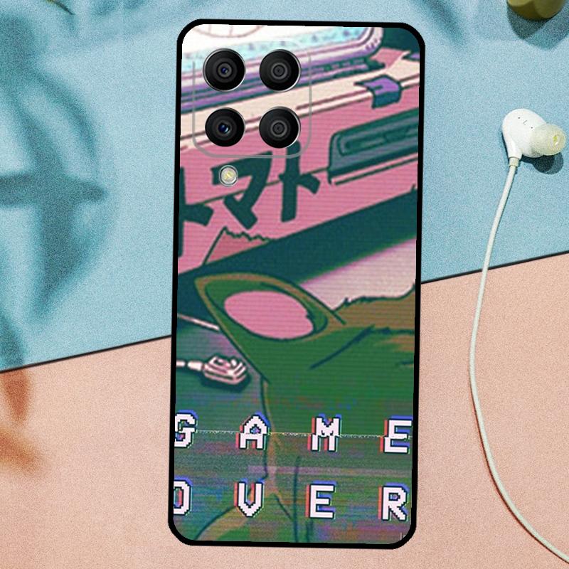 Retro Aesthetic Japanese Game Over For Samsung Galaxy M31 M11 M23 M12 M13 M14 M15 M35 M55 M34 M54 M33 M53 M32 M52 M06 M16 Case
