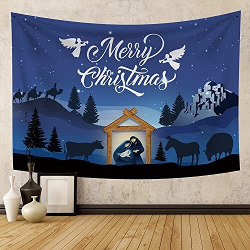 Tapestry Jesus Christ Nativity Christmas 75x100 чёрный