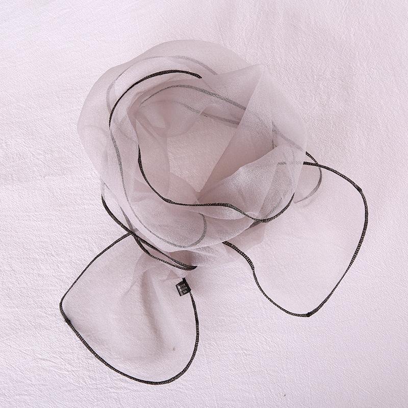 

Однотонный шейный платок, шарф для волос для женщин, длинные узкие шарфы на шею для дам, 17*140 см, элегантная лента на запястье, шифоновые шейные платки 17x140cm