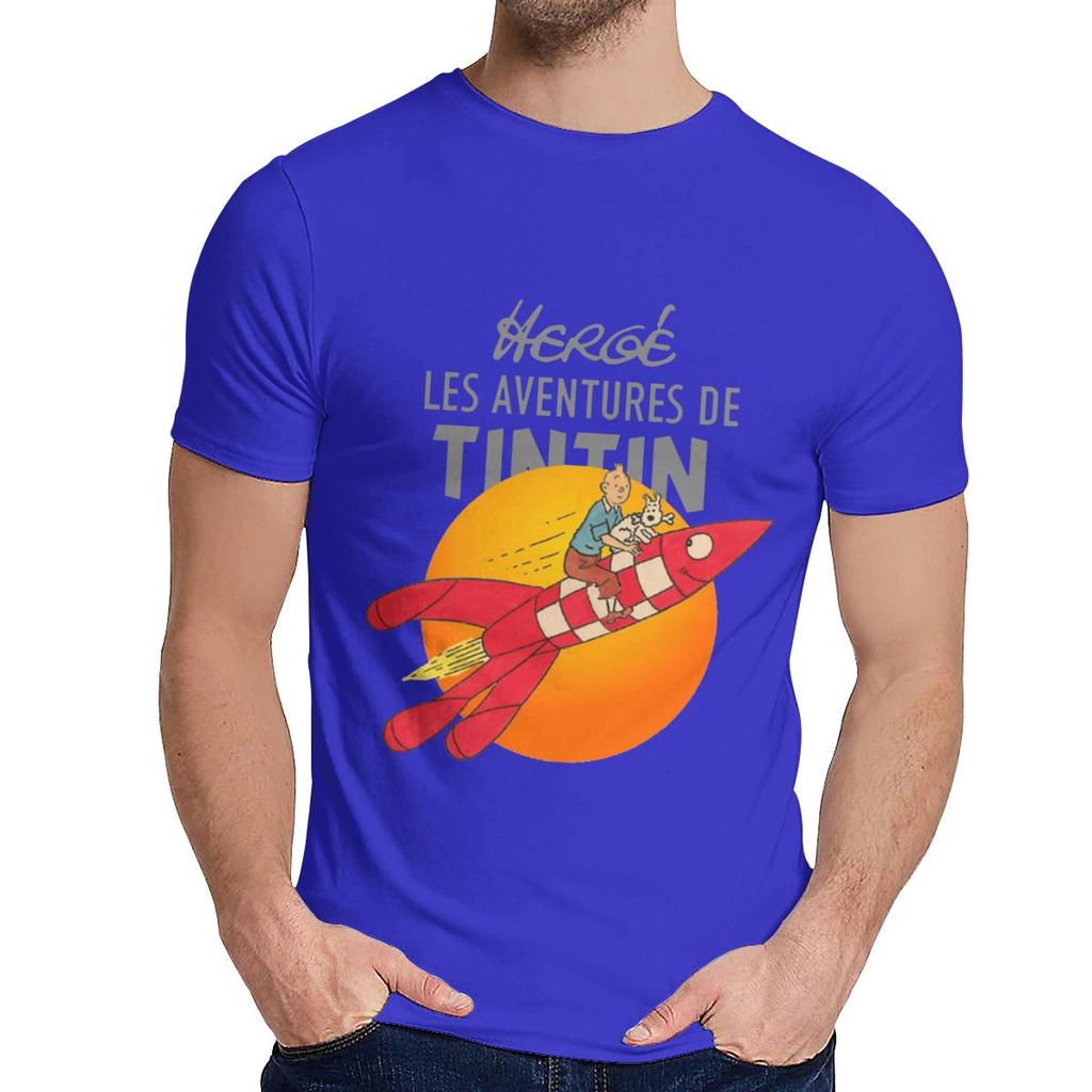 Tintin The Adventures Of Tintin Tee Crewneck Streetwear Male Organic Cotton Plus Size Camiseta
