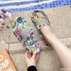 Ladies' Slippers Summer Sunflower New Flat Bottomed Bathroom Anti Slip Outer Wear Couple Soft Soled Beach Sandals Flat Bottomed