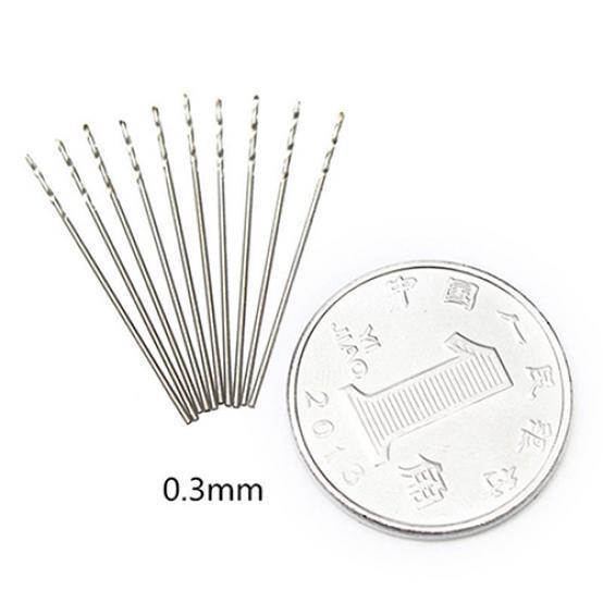 10Pcs/Set 0.3mm-3mm Mini Micro HSS Spiral Twist Drill Bit Drilling Tool Set
