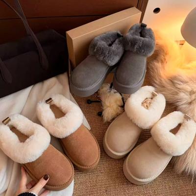 Fashion Thick-soled Snow Boots, New Women's Winter Piled and Thickened Fluffy Cotton Shoes, Warm Short Non-slip Cotton Boots
