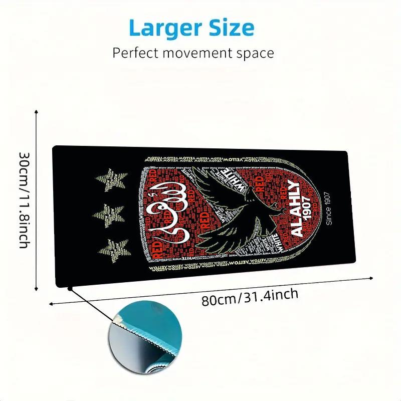Al Ahly SC Mouse Pad, Large Gaming Desk Mat, Non-slip XXL Mousepad for Laptop & Tablet, Mini PC Playmat with Stitched Edges