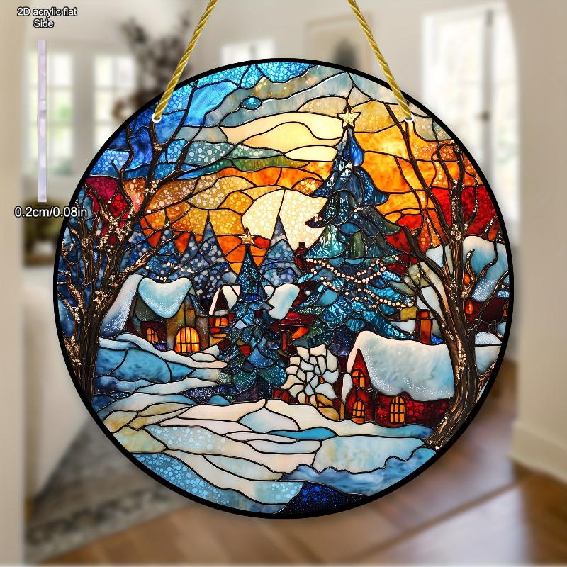 The Nativity of Jesus Scene Acrylic Sun Catcher Wall Hanging Christmas Decorative Sign & Plaque Gift for Family Friend, Novelty Home Decor