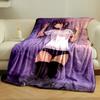 Anime Girl Print Blanket Bedroom Blanket for Livingroom Couch Lunch Break Soft Cozy Throw for Friend's Festival Gift