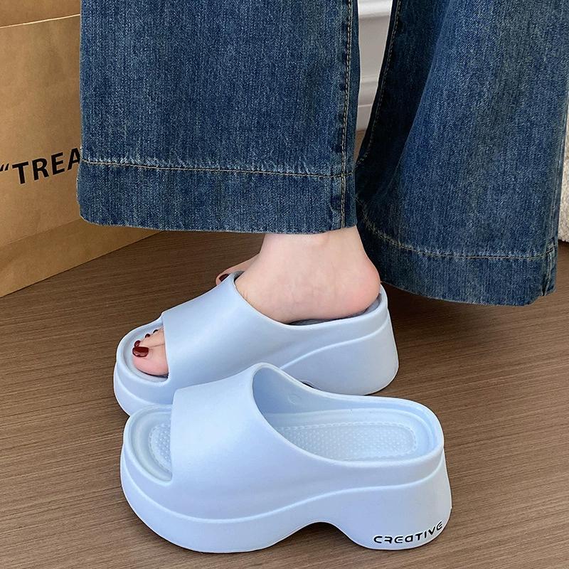 Elegant Platform Wedge Heel Sandals Women Summer Soft Lightweight EVA Beach Slippers Woman's Thick Bottom Slippers
