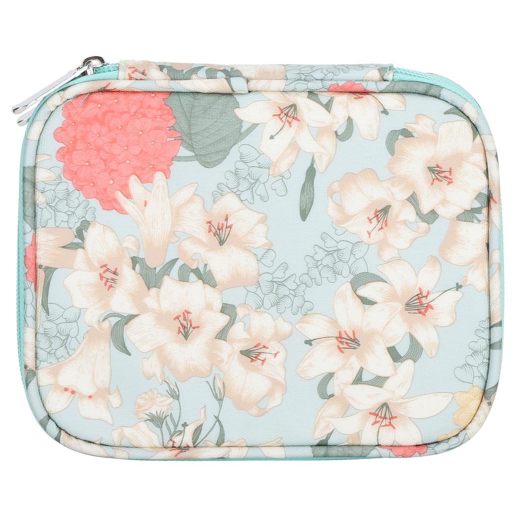 Crochet Bag Sewing DoubleSided Zipper HandMade Oxford Cloth Knitting Organizing Packet(Green Empty